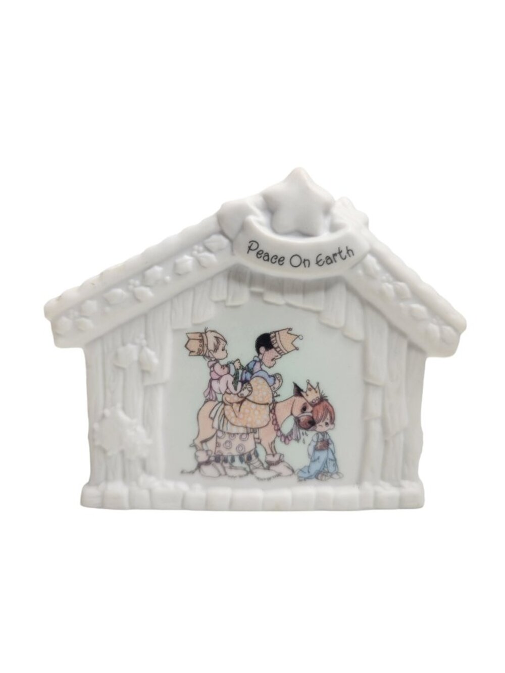 Vintage PRECIOUS MOMENTS Peace On Earth Candle Holder 1985 Enesco